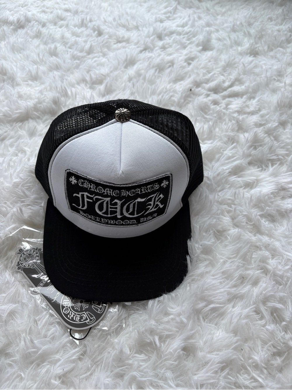 Designer Chrome trucker hat